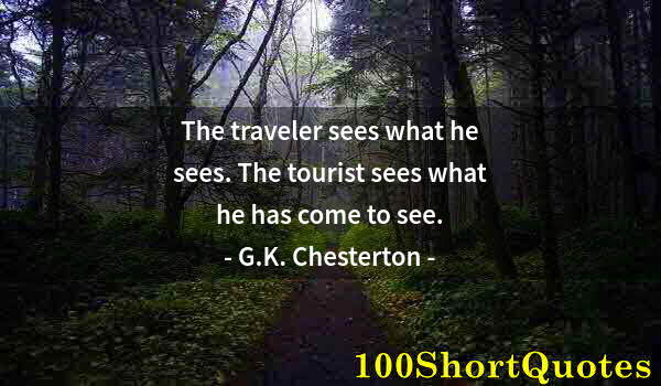 Quote by Albert Einstein: The traveler sees what he sees. The tourist sees what he has come to see.