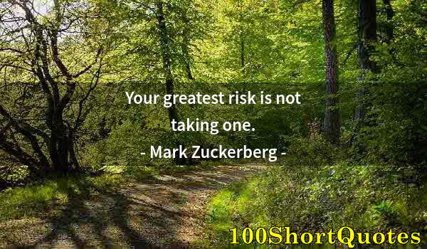 Quote by Albert Einstein: Your greatest risk is not taking one.