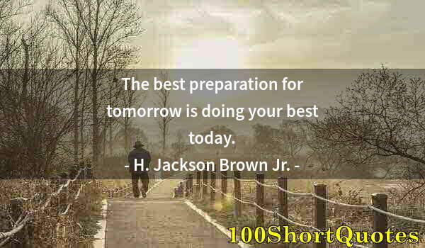 Quote by Albert Einstein: The best preparation for tomorrow is doing your best today.