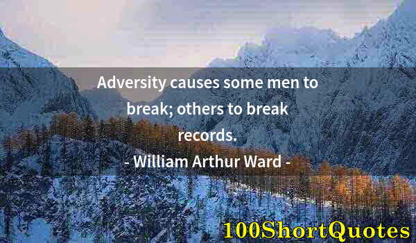 Quote by Albert Einstein: Adversity causes some men to break; others to break records.