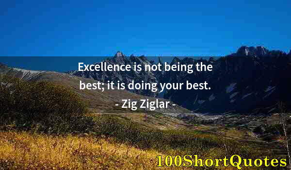 Quote by Albert Einstein: Excellence is not being the best; it is doing your best.