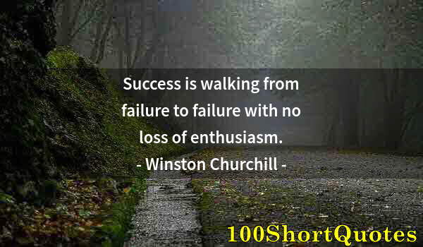 Quote by Albert Einstein: Success is walking from failure to failure with no loss of enthusiasm.