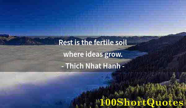 Quote by Albert Einstein: Rest is the fertile soil where ideas grow.