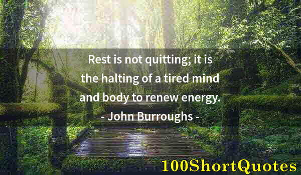 Quote by Albert Einstein: Rest is not quitting; it is the halting of a tired mind and body to renew energy.