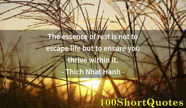 Quote by Albert Einstein: The essence of rest is not to escape life but to ensure you thrive within it.