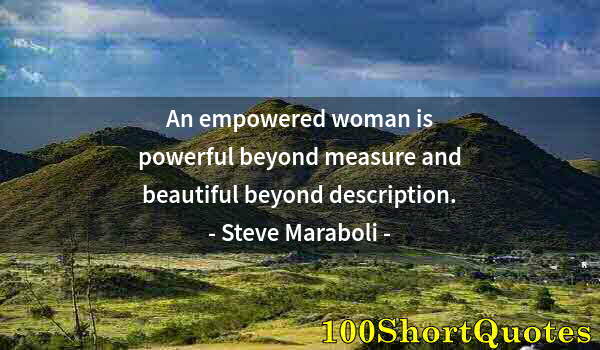 Quote by Albert Einstein: An empowered woman is powerful beyond measure and beautiful beyond description.