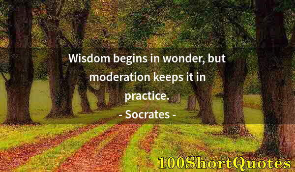 Quote by Albert Einstein: Wisdom begins in wonder, but moderation keeps it in practice.