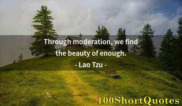 Quote by Albert Einstein: Through moderation, we find the beauty of enough.