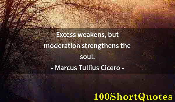 Quote by Albert Einstein: Excess weakens, but moderation strengthens the soul.