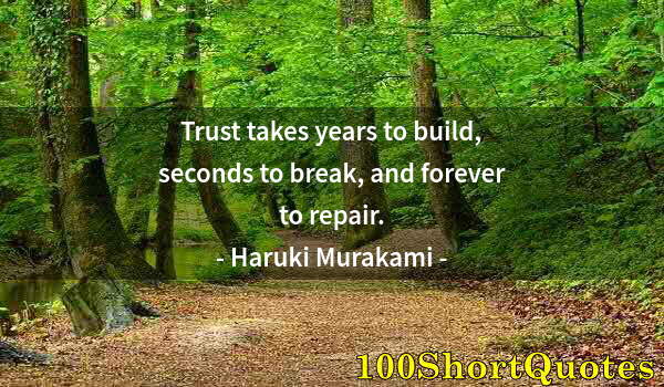 Quote by Albert Einstein: Trust takes years to build, seconds to break, and forever to repair.