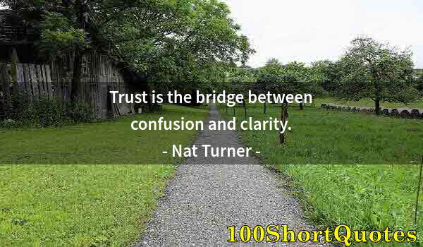 Quote by Albert Einstein: Trust is the bridge between confusion and clarity.