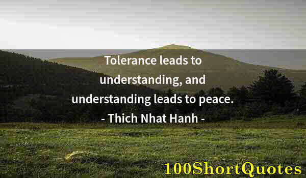 Quote by Albert Einstein: Tolerance leads to understanding, and understanding leads to peace.