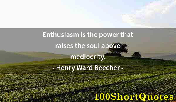 Quote by Albert Einstein: Enthusiasm is the power that raises the soul above mediocrity.