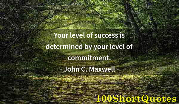 Quote by Albert Einstein: Your level of success is determined by your level of commitment.