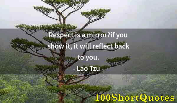 Quote by Albert Einstein: Respect is a mirror?if you show it, it will reflect back to you.