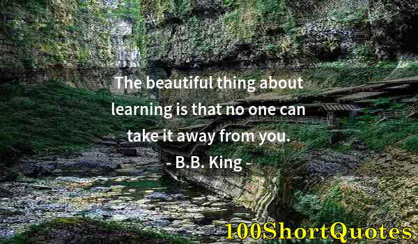 Quote by Albert Einstein: The beautiful thing about learning is that no one can take it away from you.