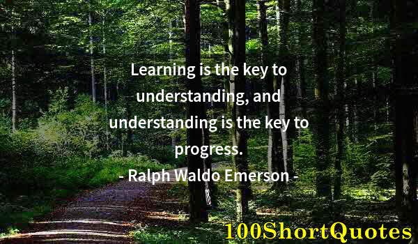 Quote by Albert Einstein: Learning is the key to understanding, and understanding is the key to progress.